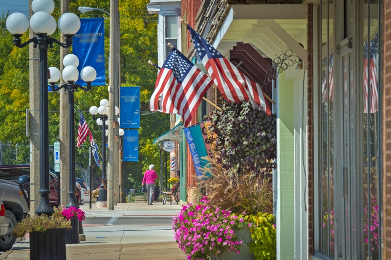 American main street scene