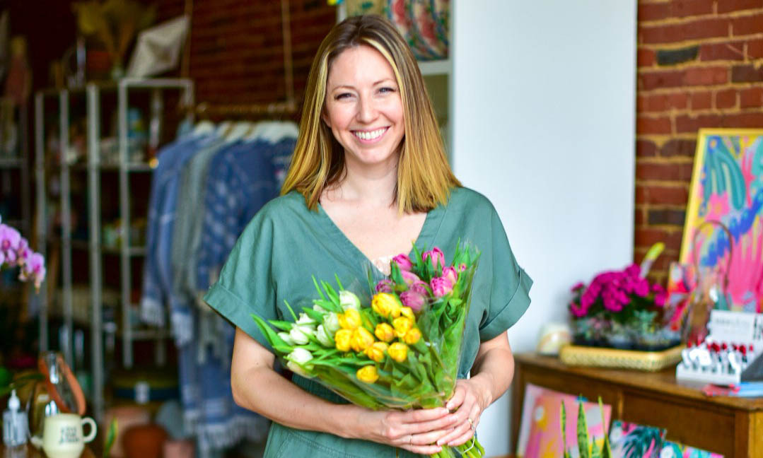 Debbie Hillary, owner of Busy Bee Floral in Monroe, Wisconsin, received a loan from an EDA-funded Revolving Loan Fund to help her business during the pandemic.